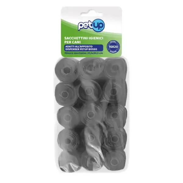 Sacchetti igienici per cani Bustine resistenti per deiezioni canine PetUp 15 rotoli da 20 bustine