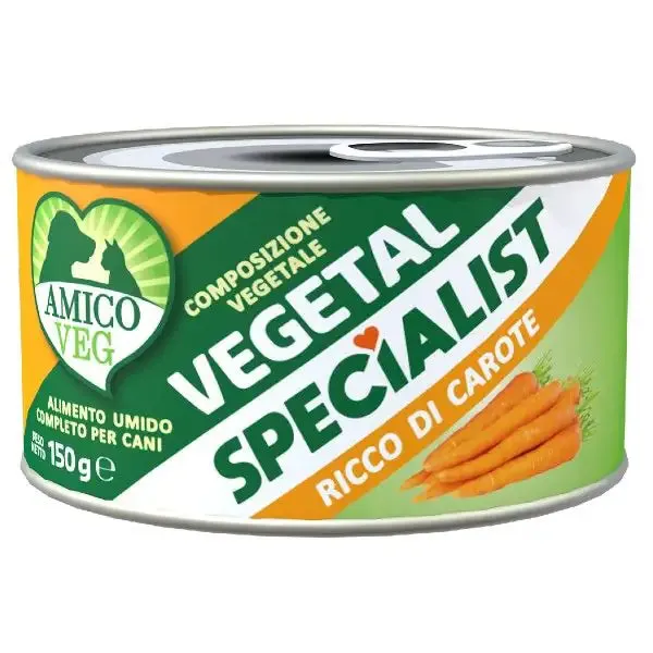 Amico Veg Specialist umido vegetale 150 gr Ricco di carote - Cibo umido per cani