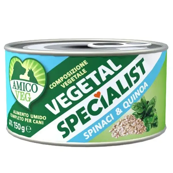 Amico Veg Specialist umido vegetale 150 gr Spinaci e quinoa - Cibo umido per cani