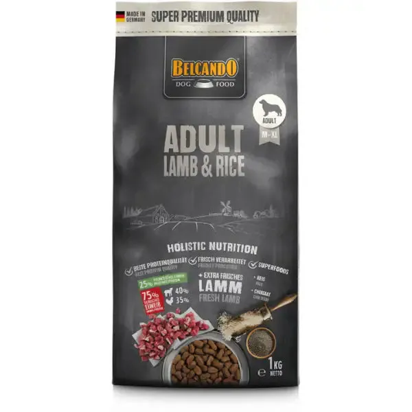 Belcando Super Premium Dog Adult Medium/Large Agnello e riso 12,5 kg - Croccantini per cani