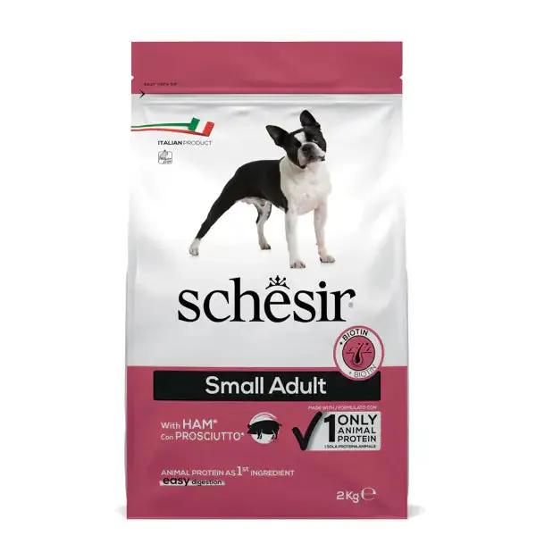 Schesir Dog Adult Small Maintenance Prosciutto 2 kg - Crocchette monoproteiche cane