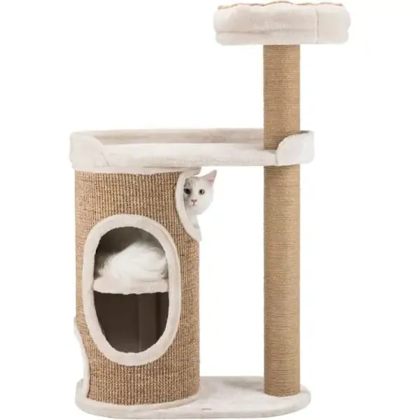 Tiragraffi a 2 piani con tronchetto, doppia nicchia e piattaforma Trixie Misura 70x38x117h cm - Tiragraffi gatto