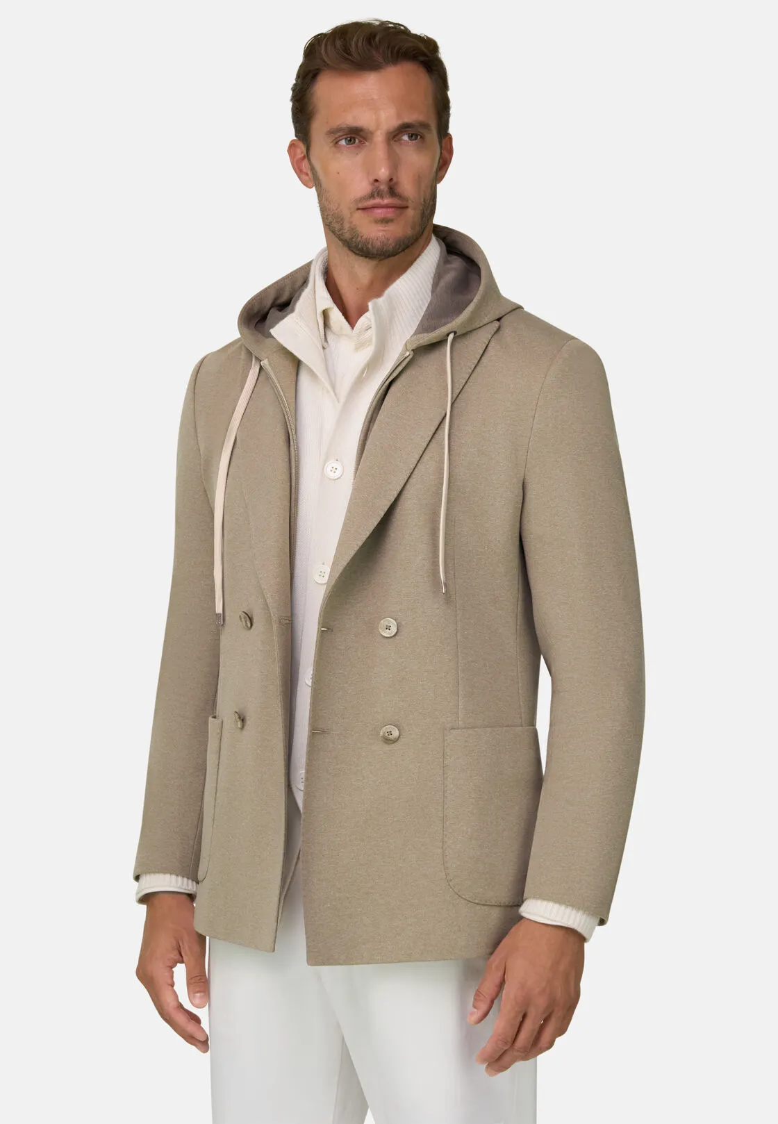 Boggi, Giacca Felpa Columbus In Misto Cotone B Jersey, Uomo, Taupe, Taglia: 50