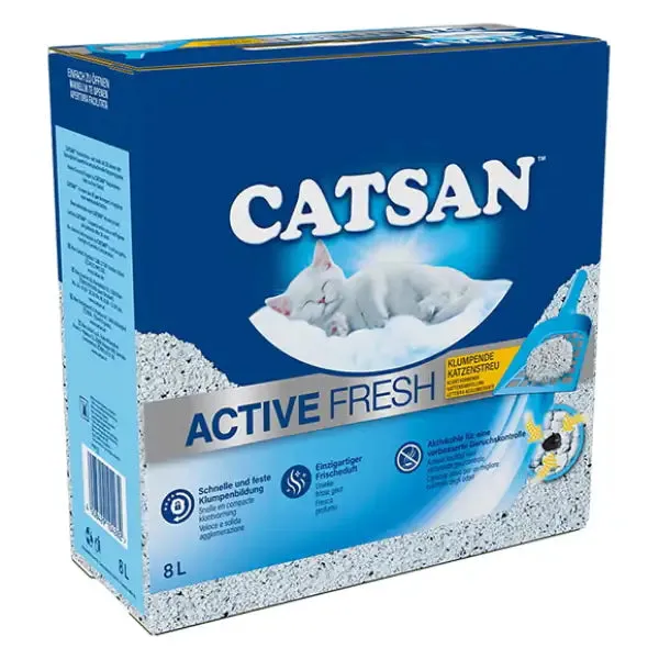Lettiera agglomerante con carbone attivo Catsan Active Fresh 8 lt (7,7 kg) - Lettiera agglomerante