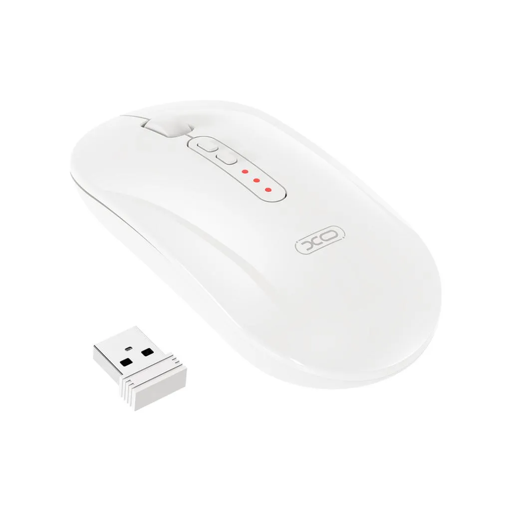Mouse Wireless XO Design M13 Silent Tri-mode, 1600DPI, BT / Wi-Fi, Bianco