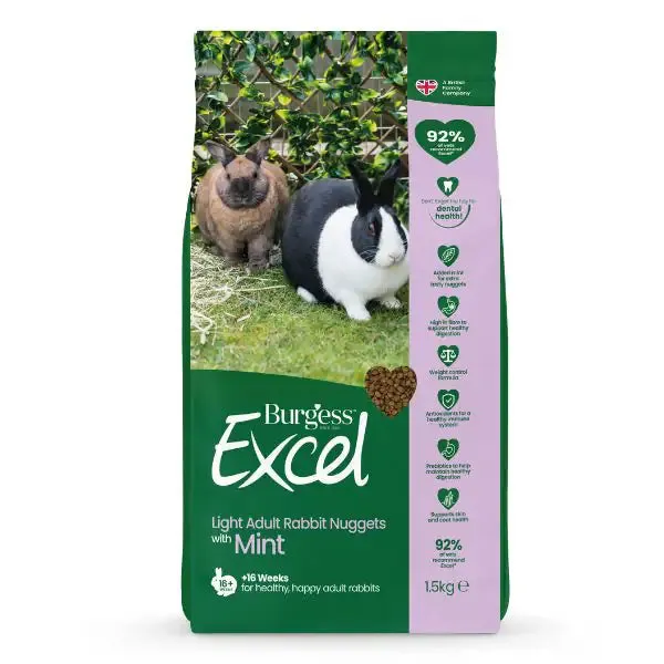 Burgess Excel Coniglio Light 1,5 kg - Mangime per conigli