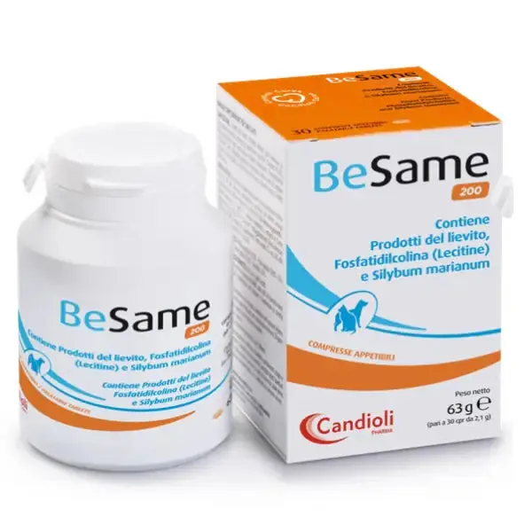 Candioli Pharma Besame Supporto della funzionalità epatica Compresse per cani e gatti Besame 200 30 Compresse - Integratori per cani