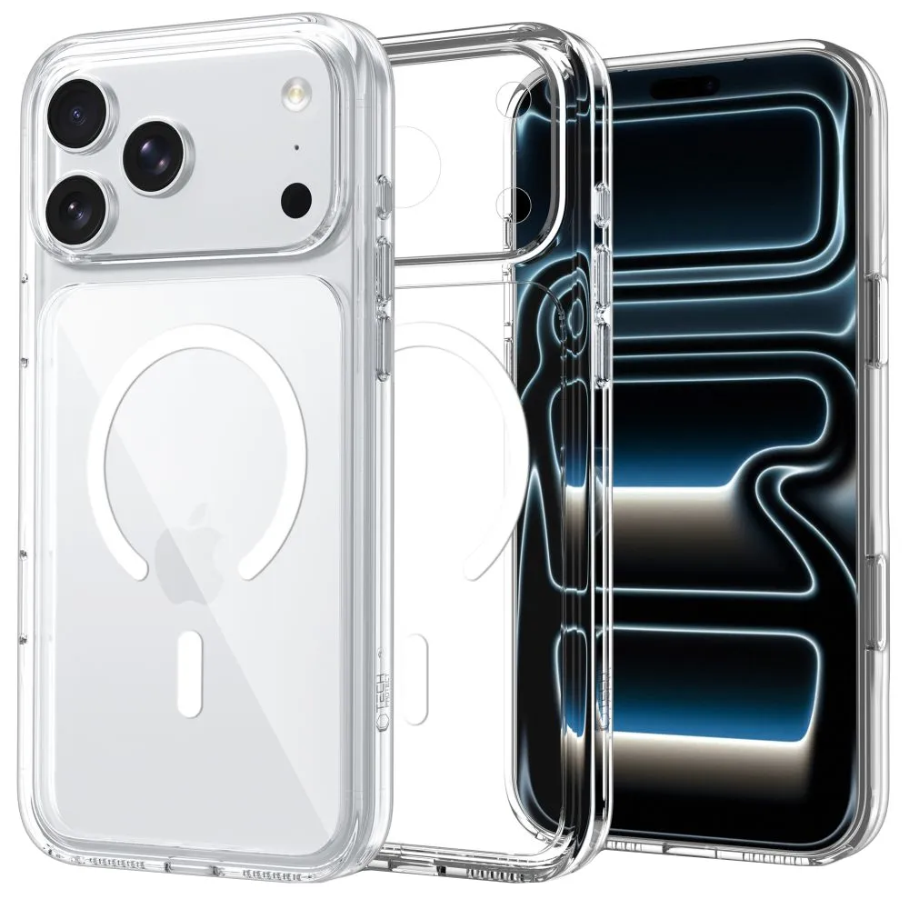 Custodia MagSafe per Apple iPhone 18 Pro / 17 Pro, Tech-Protect, Flexair Hybrid CC, Trasparente