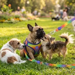 Pettorina Body Mash traspirante per cani in raso Intense Spring Blossom Morso Taglia S 40-45 cm