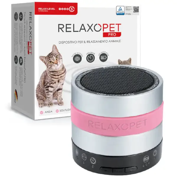 RelaxoPet Pro Gatto Dispositivo elettronico sonoro per rilassamento e calma per gatti 1 Dispositivo - Antiansia per gatti