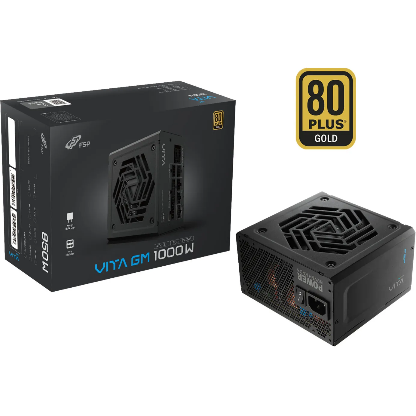 VITA GM 1000W alimentatore per computer 20+4 pin ATX ATX Nero, Alimentatore PC