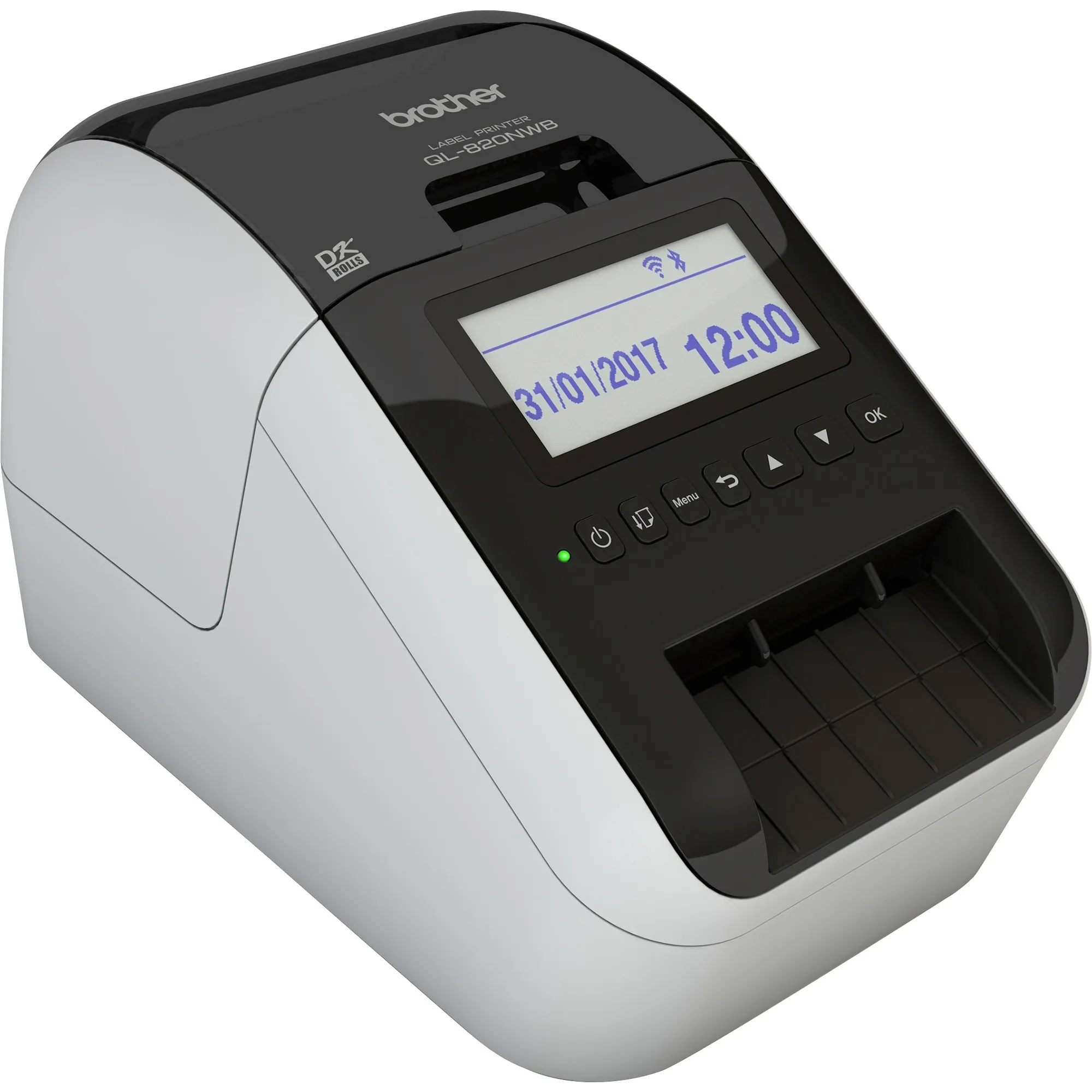 QL-820NWBC stampante per etichette (CD) Termica diretta A colori 300 x 300 DPI 176 mm/s Con cavo e senza cavo Collegamento ethernet LAN DK Wi-Fi Bluetooth