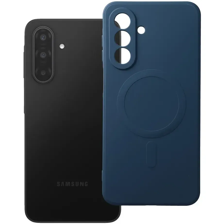 Custodia MagSafe per Samsung Galaxy A18 5G A186 / A18 4G A185 / A17 4G A175 / A17 5G A176, OEM, Silicone Mag, Blu Navy