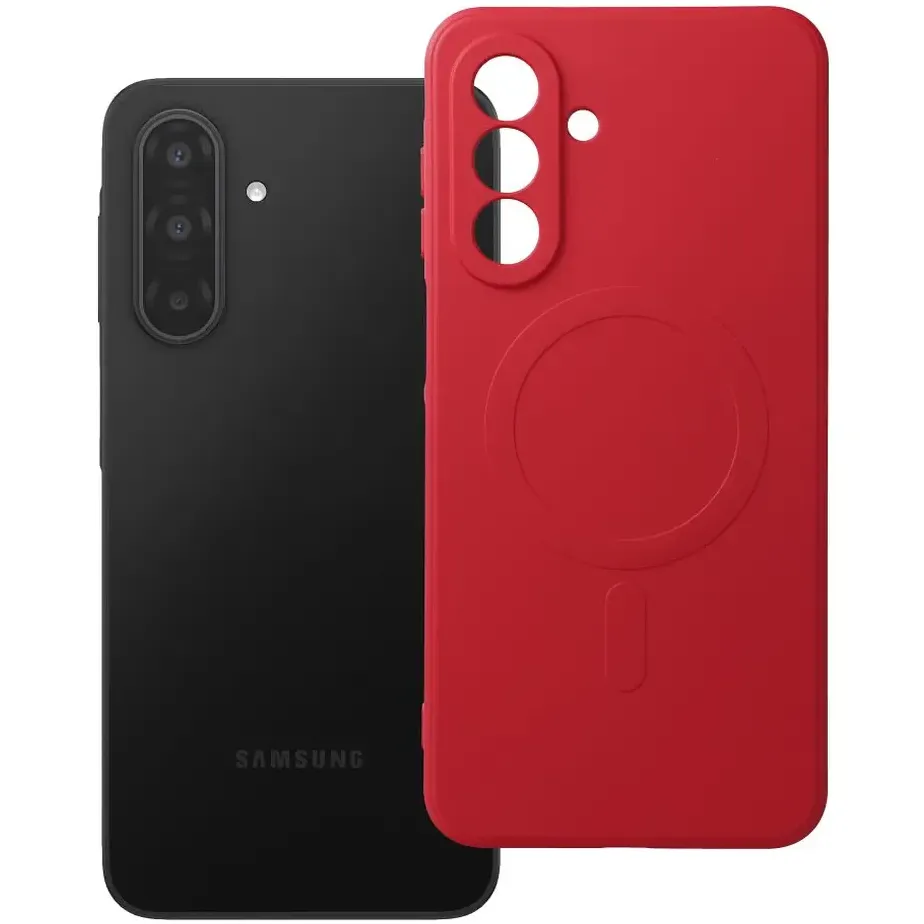 Custodia MagSafe per Samsung Galaxy A18 5G A186 / A18 4G A185 / A17 4G A175 / A17 5G A176, OEM, Silicone Mag, Rossa