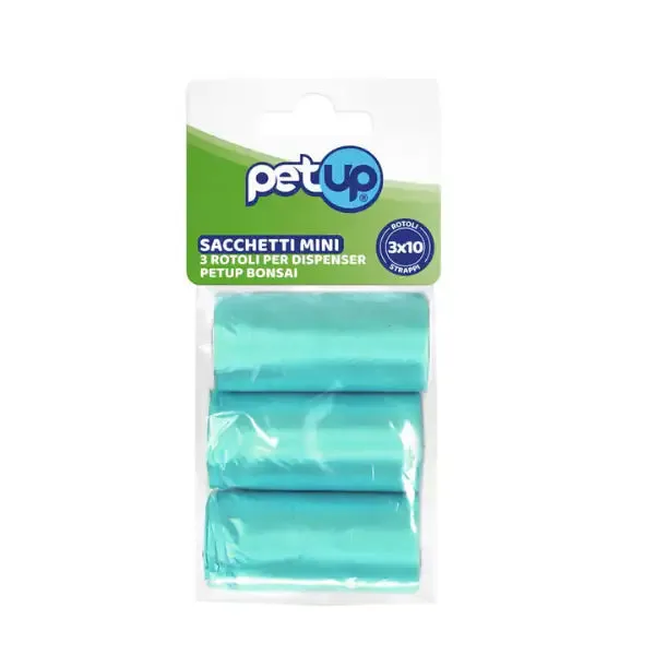 PetUp Sacchetti igienici per cani mini 3 rotoli da 10 bustine