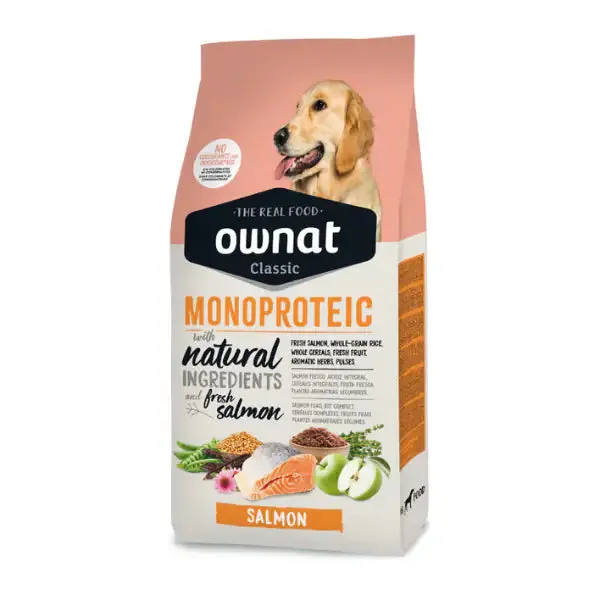 Ownat Classic Monoproteic All Breeds Adult con salmone fresco 12 kg - Crocchette monoproteiche cane