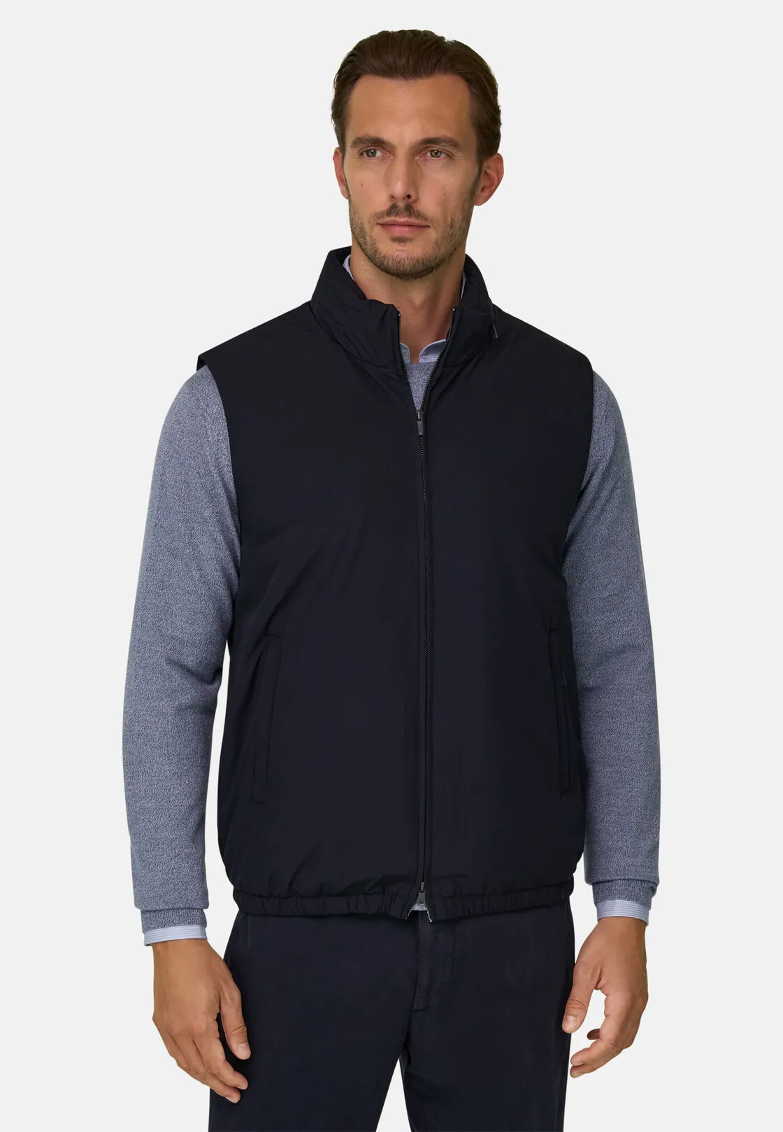 Boggi, Gilet Imbottito In Tessuto Tecnico, Uomo, Navy, Taglia: S