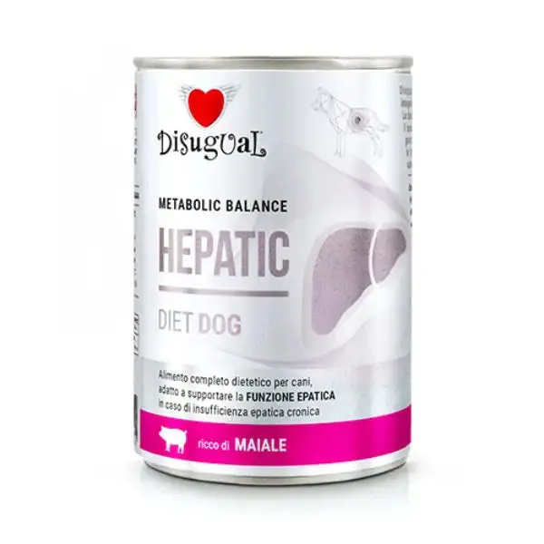 Disugual Diet Dog Metabolic Balance Patè Hepatic 400 gr Maiale - confezione da 6 pezzi - Dieta veterinaria per cani