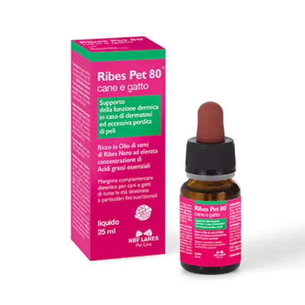 NBF Lanes Ribes Pet 80 Supporto dermico avanzato Gocce per cani e gatti 25 ml - Integratori per cani