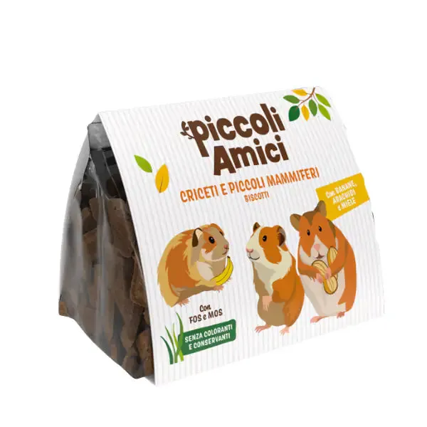 Piccoli Amici Biscotti per criceti e piccoli mammiferi 100 gr Banane, arachidi e miele - Mangime per conigli