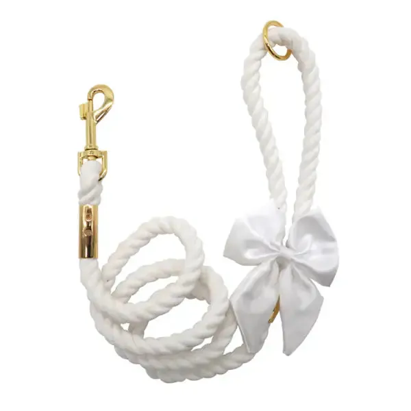 Guinzaglio per cani da cerimonia Croci Ceremony Bianco con fiocco in corda 130 x 1.5 cm