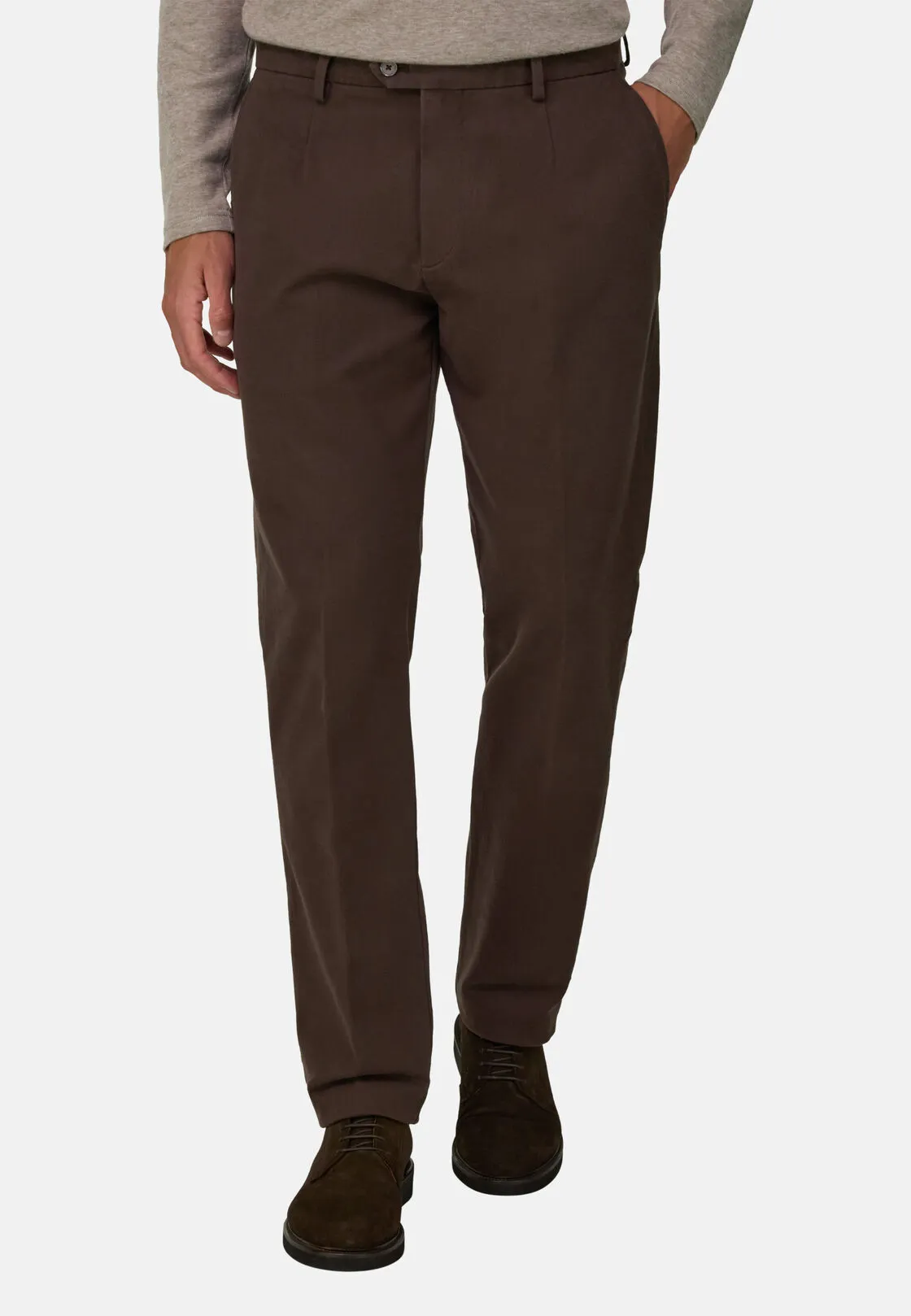 Boggi, Pantaloni In Cotone Elasticizzato., Uomo, Marrone, Taglia: 32