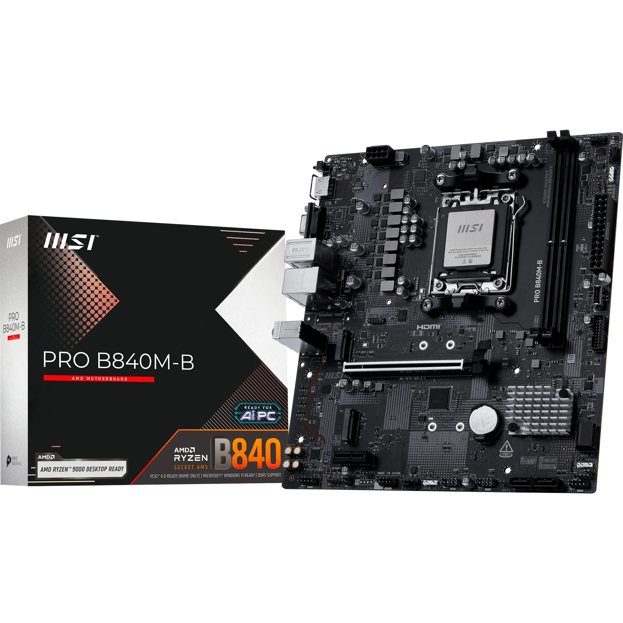 PRO B840M-B scheda madre AMD B840 Socket AM5 micro ATX