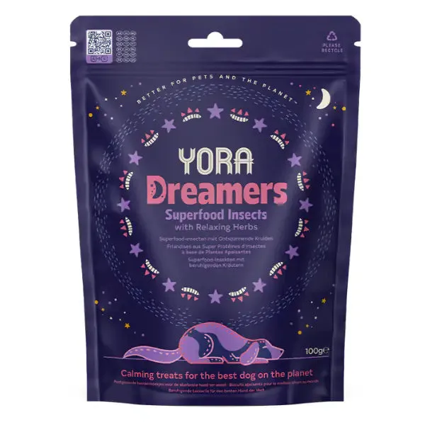 Yora Superfood Snack a base di insetti Dog Adult All Breeds Hypoallergenic 100 gr Dreamers - con erbe calmanti