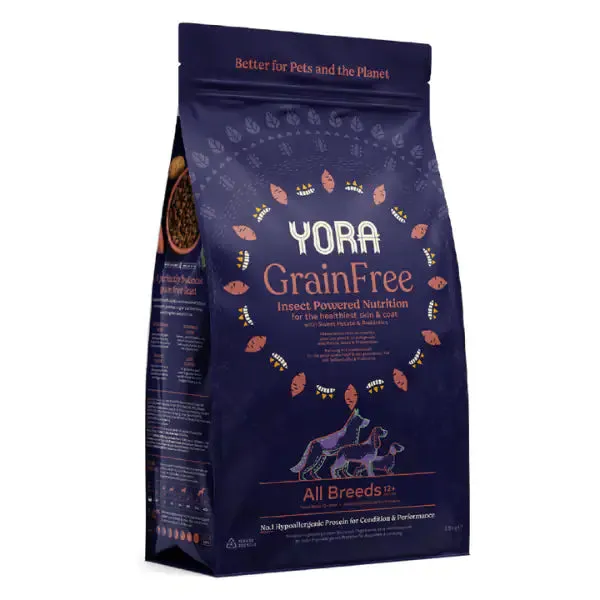 Yora Grain Free crocchette a base di insetti Dog Adult All Breeds Hypoallergenic 12 kg - Crocchette monoproteiche cane