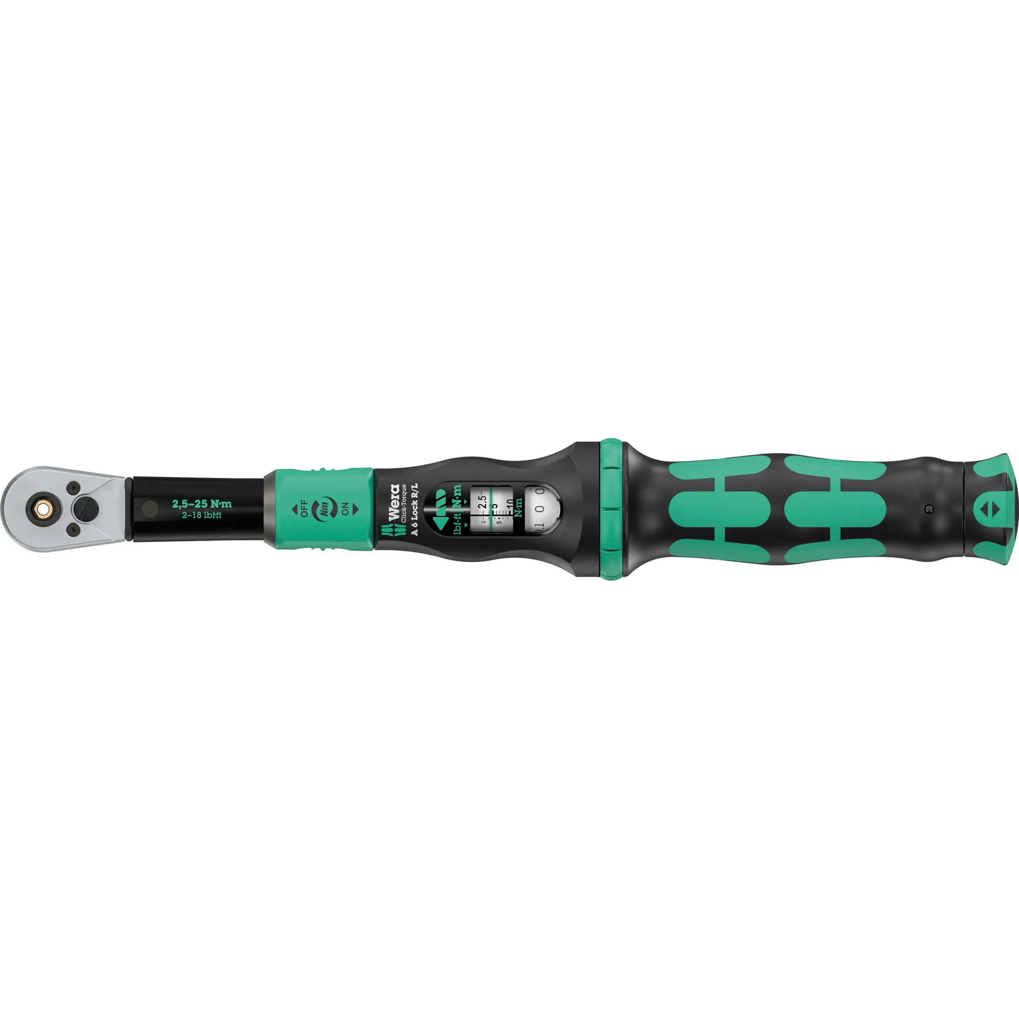 Chiave dinamometrica con quadrato passante Click-Torque Lock A 6 R/L