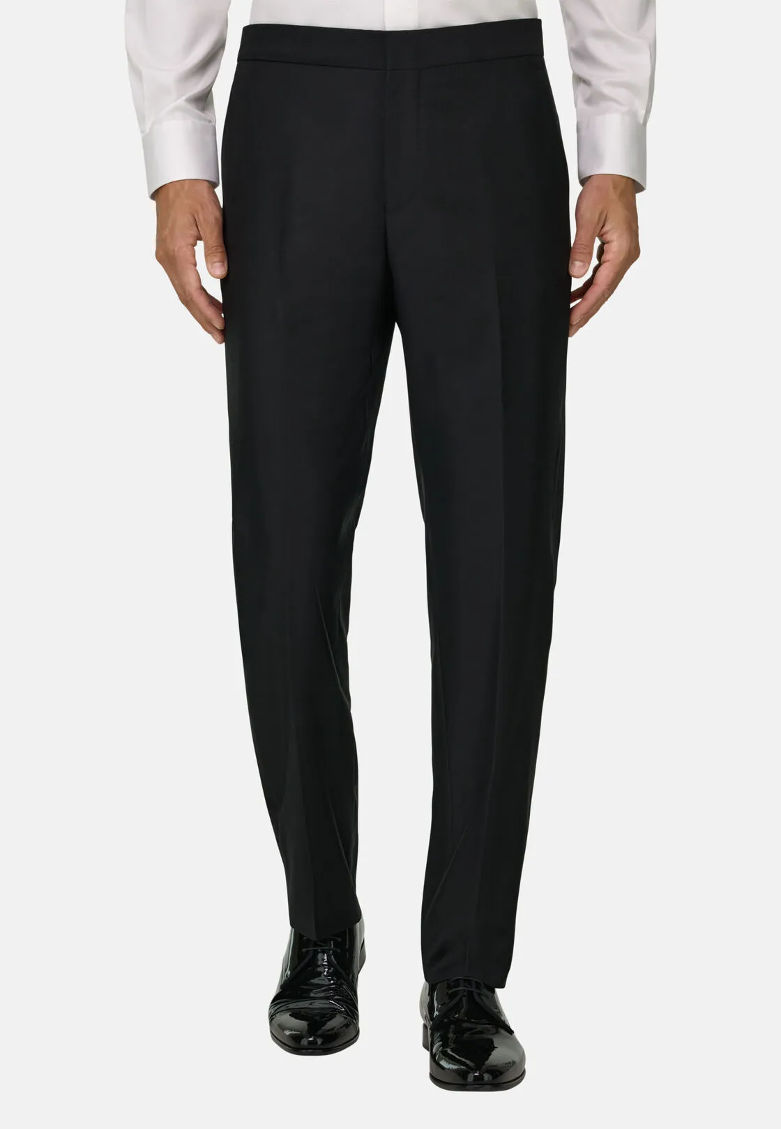 Boggi, Pantaloni Da Smoking In Lana Elasticizzata, Donna, Nero, Taglia: 48