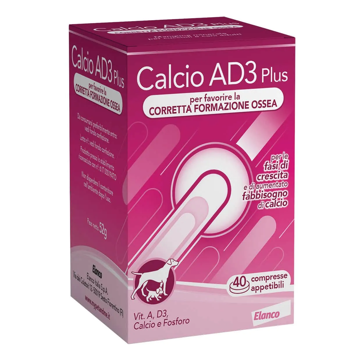 Calcio ad3 solubile sviluppo 40 compresse altamente appetibili