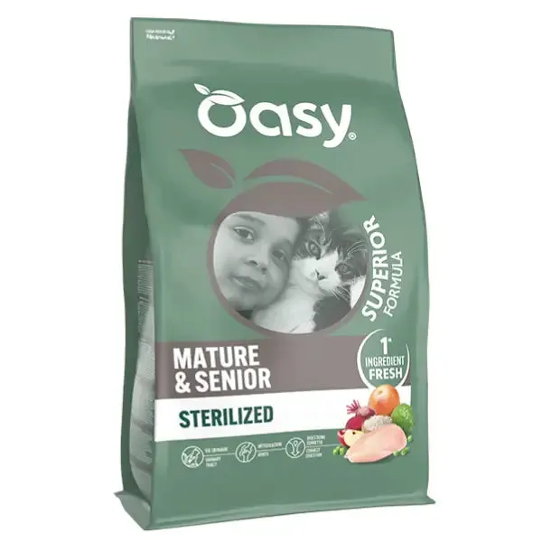 Oasy Superior Formula Cat Mature/Senior Sterilized Pollo 1,5 kg - Croccantini per gatti