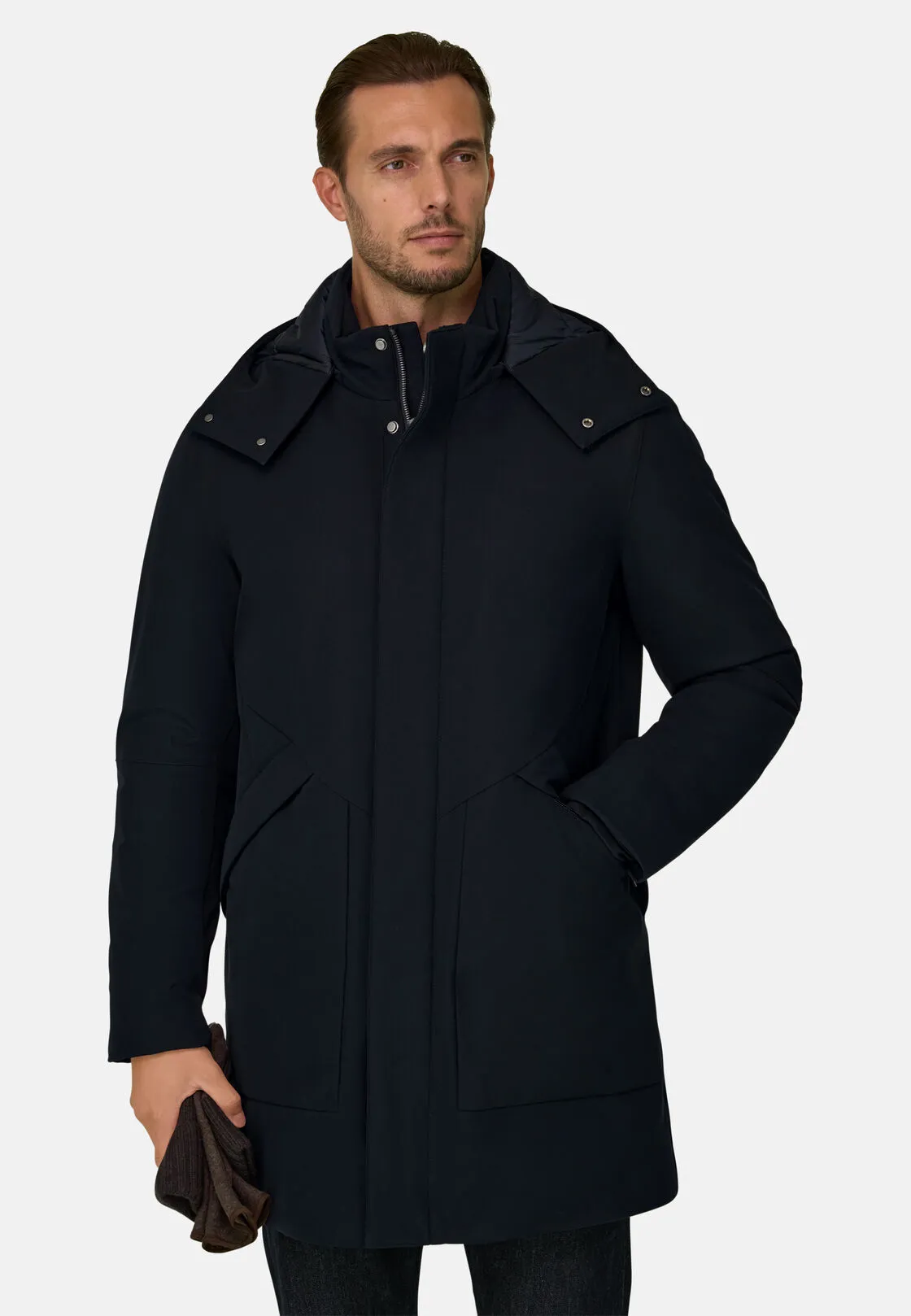 Boggi, Parka Imbottito In Tessuto Tecnico B Tech, Uomo, Navy, Taglia: S