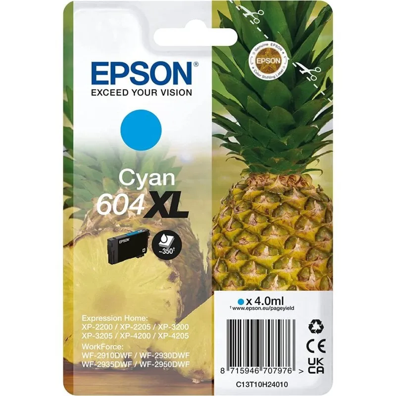 Cartuccia d'inchiostro ciano originale Epson 604XL