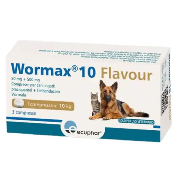 Ecuphar Wormax 10 Flavour vermicida Compresse per cani e gatti 3 Compresse