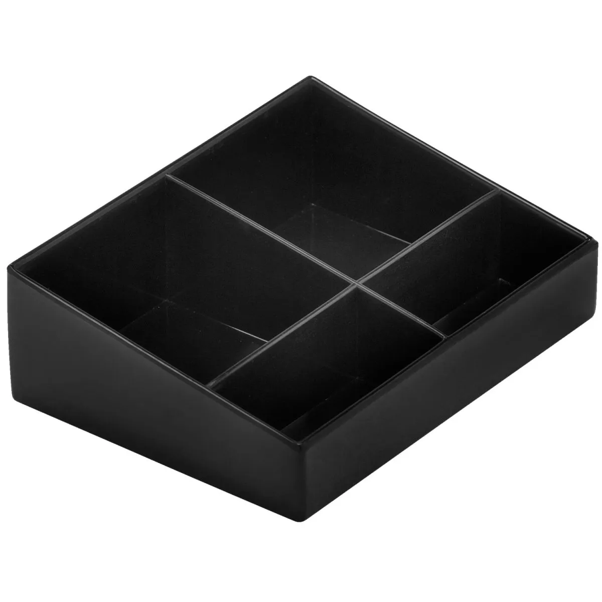 JVD Portabustine da the Como con scomparti; 15.2x11.5x4.9 cm (LxLxH); nero; rettangolare