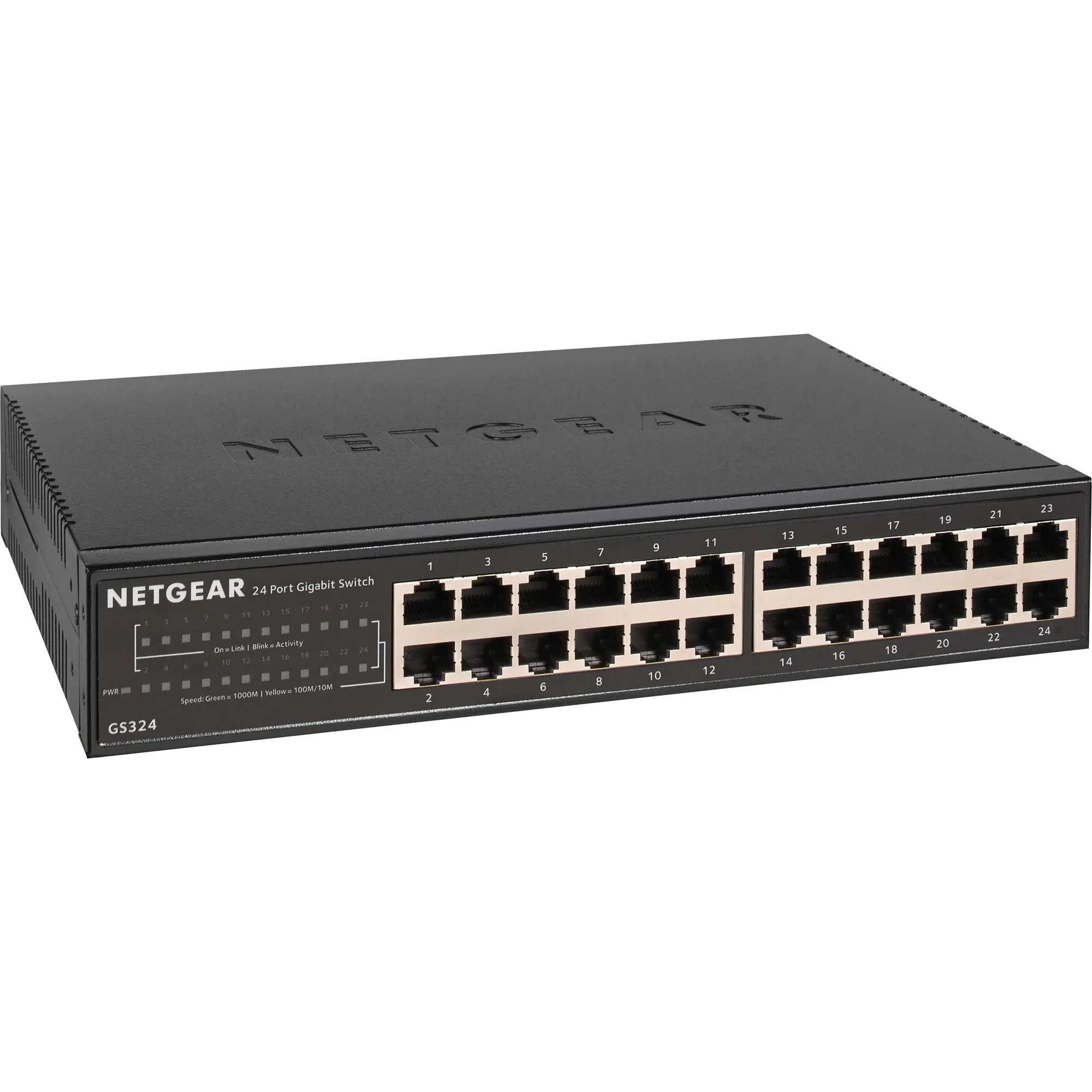 GS324 Non gestito Gigabit Ethernet (10/100/1000) Nero, Interruttore