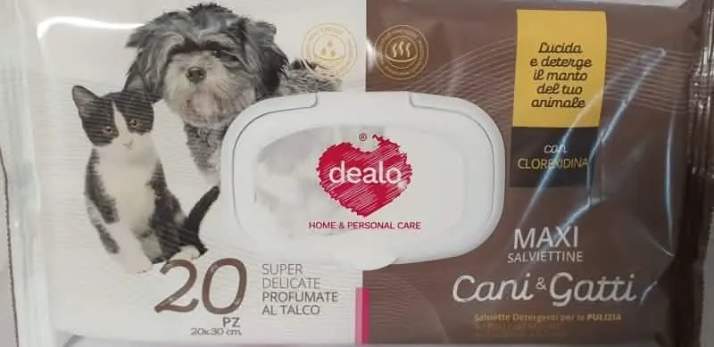 DEALO Salviette per Cani e Gatti - 20 Pezzi
