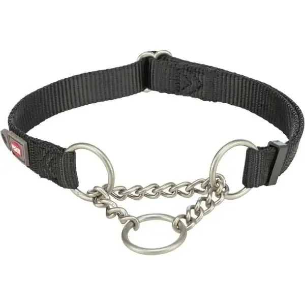 Collare semistrangolo regolabile per cani Trixie Premium Nero Taglia M-L 40-55 cm