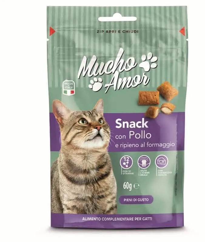 MUCHOAMOR GATTO SNACK 60GR POL/FORM