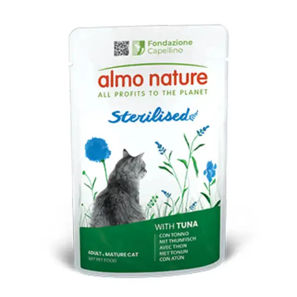 Almo Nature umido funzionale Sterilised Cat 70 gr Tonno - confezione da 30 pezzi - Cibo umido per gatti