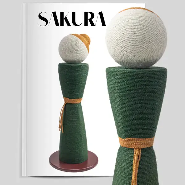 Tiragraffi di design in legno e corda Icons Ferribiella Sakura - Tiragraffi gatto