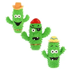 PetUp Joy gioco per cani con squeaker Cactus con punte per denti e gengive Misura 14 cm Soggetti assortiti - Giochi per cani