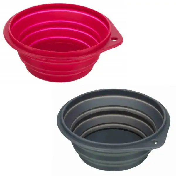 Ciotola da viaggio pieghevole in silicone Trixie Colori assortiti Capacità 1 lt