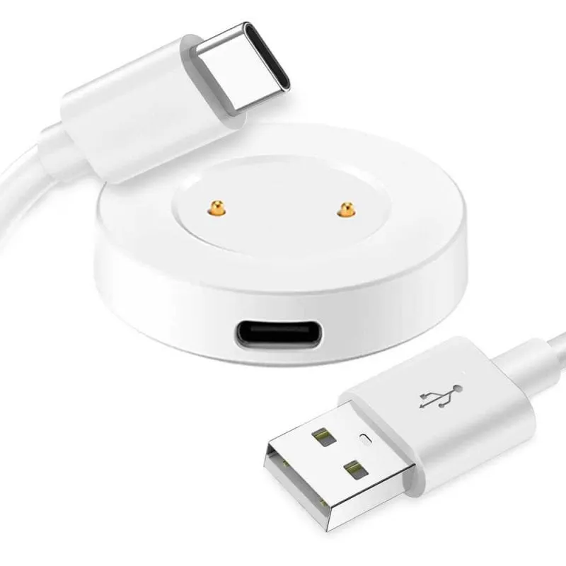 Base di ricarica OcioDual a 2 pin + cavo USB 2.0 80 cm bianco per Huawei Watch GT/2/2E Honor Watch Magic/2/Dream