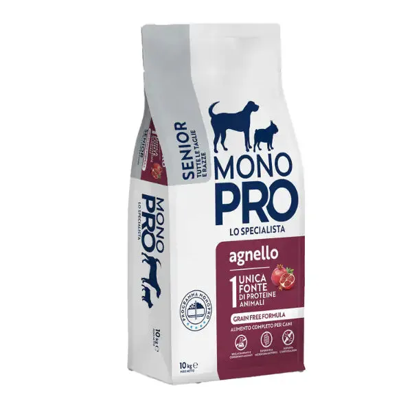 Monopro lo specialista Senior All Breeds Grain Free Agnello 10 kg - Crocchette monoproteiche cane