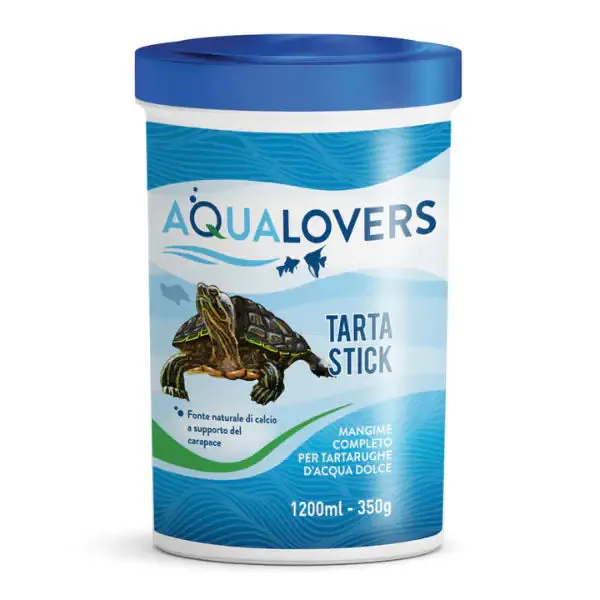 Mangime completo in pellet per tartarughe d'acqua dolce Tarta Stick Aqualoves 350 gr (1200 ml) - Cibo per tartarughe