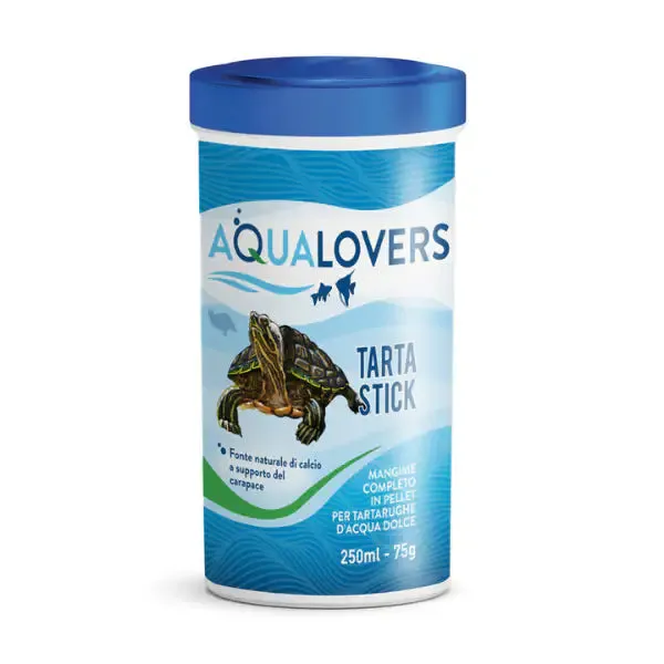 Mangime completo in pellet per tartarughe d'acqua dolce Tarta Stick Aqualoves 75 gr (250 ml) - Cibo per tartarughe