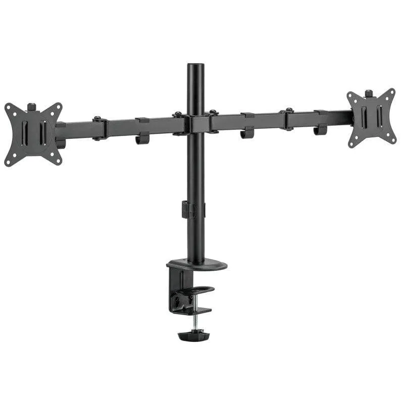 iggual SPM02 Supporto Monitor 2 Bracci da Tavolo 17 a 32'' VESA 75x75 a 100x100 Max 9Kg